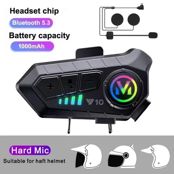 Casque de moto Bluetooth casque casque sans fil moto mains libres stéréo écouteur haut-parleur réduc