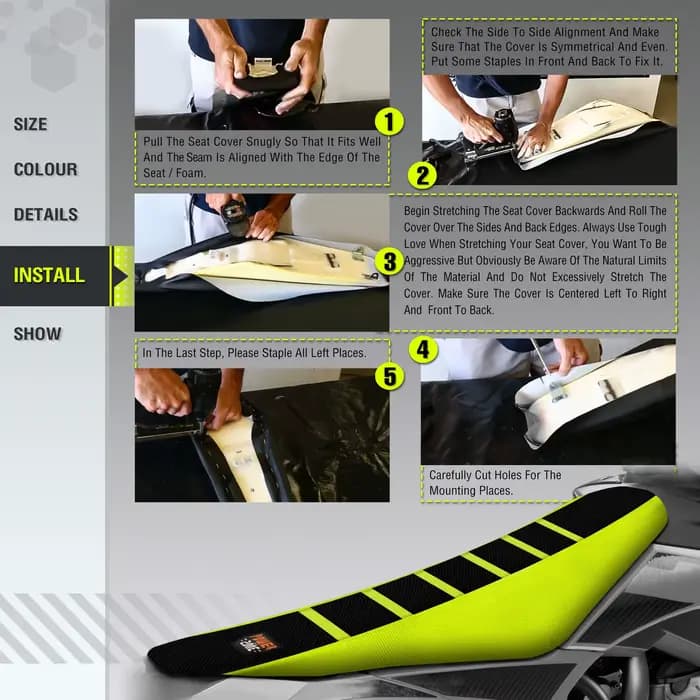 Powerzone – housse de siège de moto jaune Fluorescent, douce, imperméable, antidérapante, nervurée,