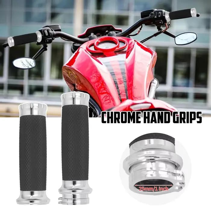 Poignées de moto 1 '', guidon chromé de 25mm, pour Harley Sportster XL Touring Road King Glide Dyna