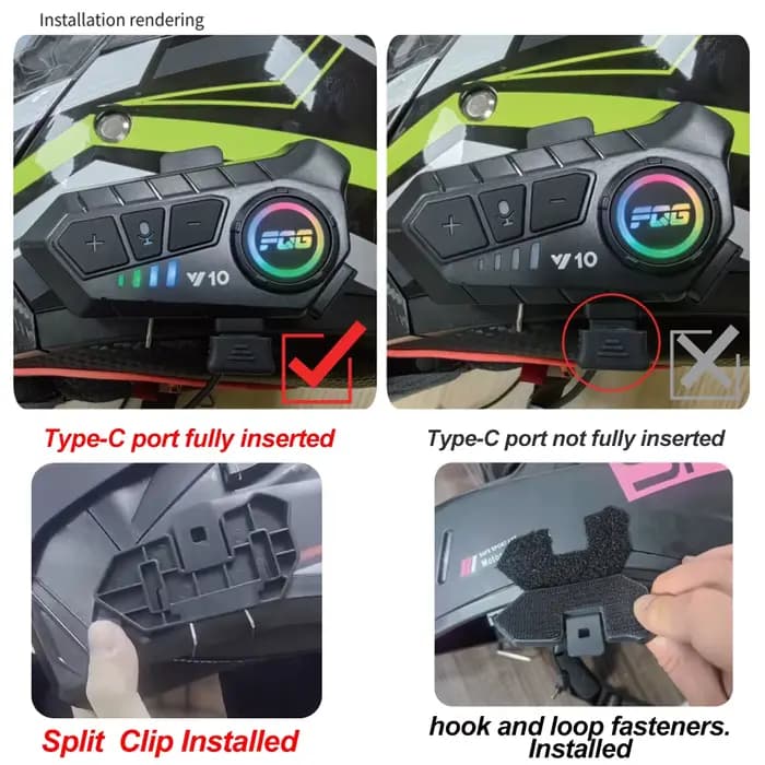 Casque de moto sans fil Bluetooth 5.3, kit de téléphone d'appel mains libres, écouteur étanche, lect