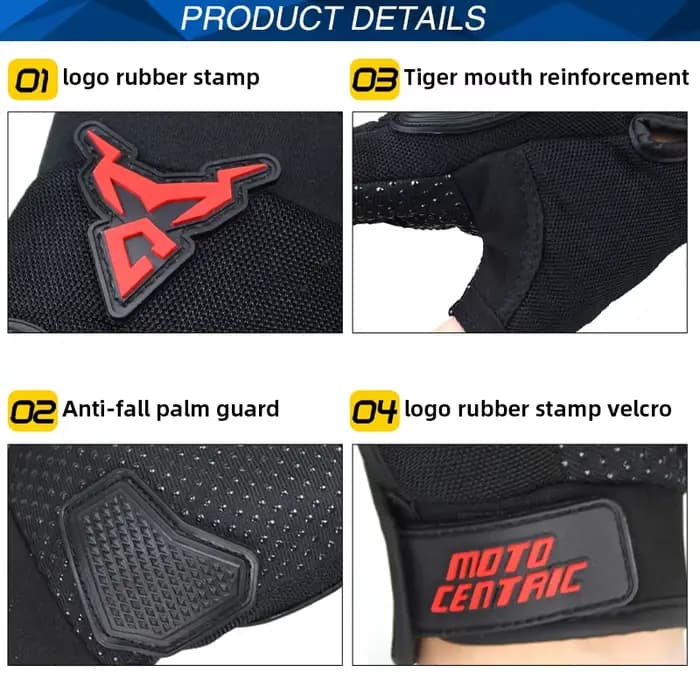 Gants de Moto d'été motOCENTRIC, demi-doigt, respirants, pour motocycliste, ATV, vtt, cyclisme, Anti