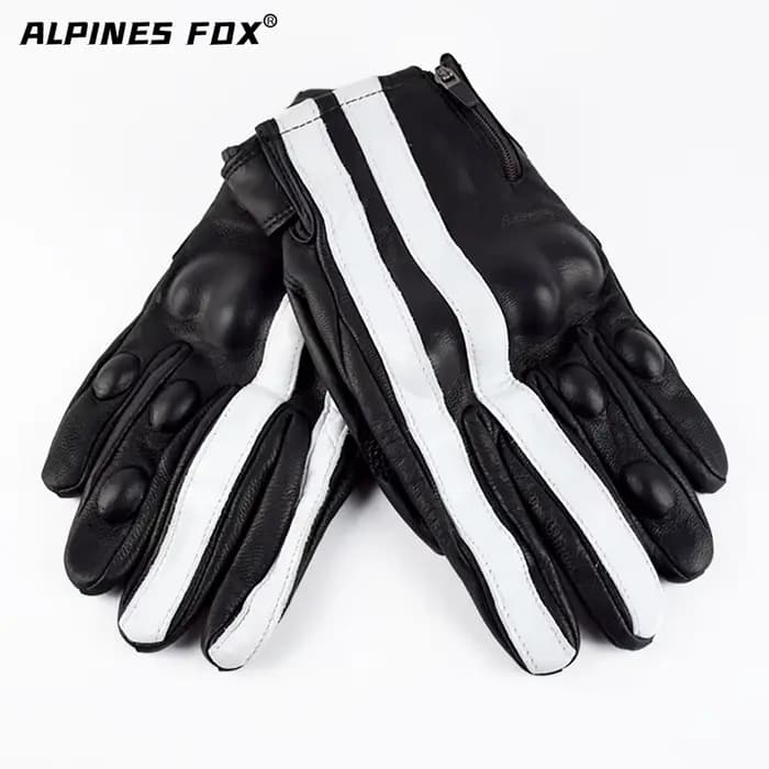 Gants de Moto Vintage doigt complet équipement de Moto femmes hommes cuir rayure motocycliste Luvas