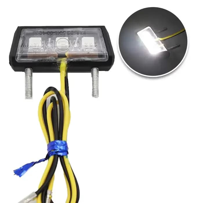 Feu d'immatriculation LED pour motos 12V, feu arrière LED étanche pour permis de moto