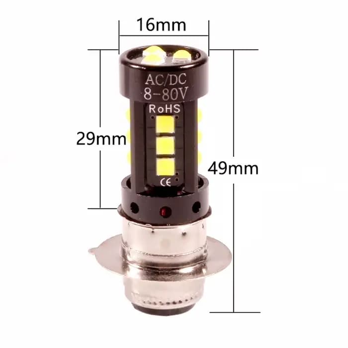 1 pièces H6M P15D LED phare de moto blanc PX15D P15D-25-1 ampoule pour Scooter cyclomoteur moteur ph