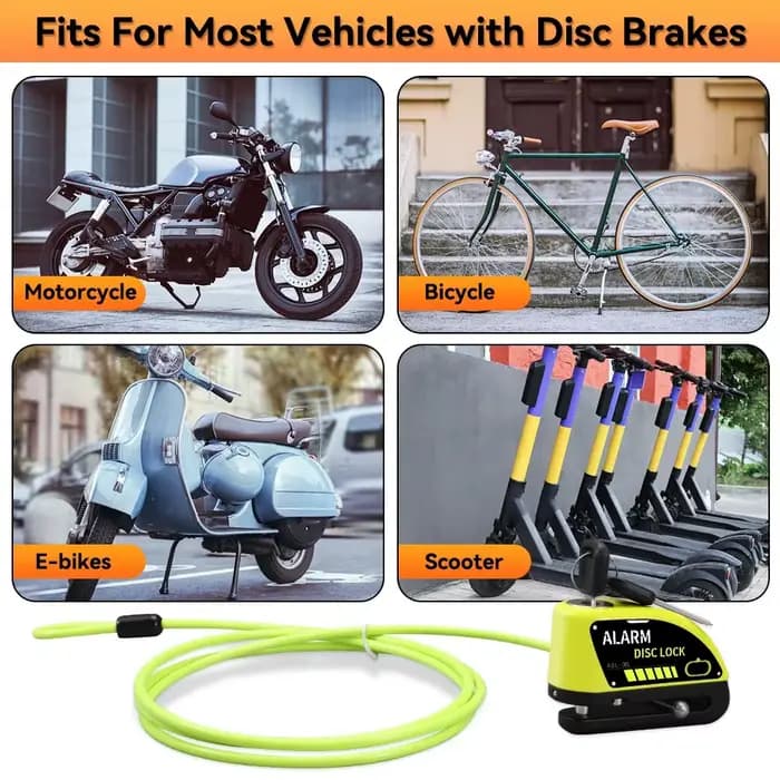 Extractme – serrures de frein à disque de moto, rechargeables, alarme antivol, verrouillage de disqu