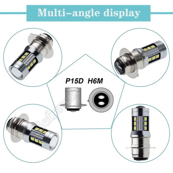 Ampoule de phare Led H6M P15D-25-1 PX15D T19, 2 pièces, double faisceau, pour moto, Scooter, vitesse