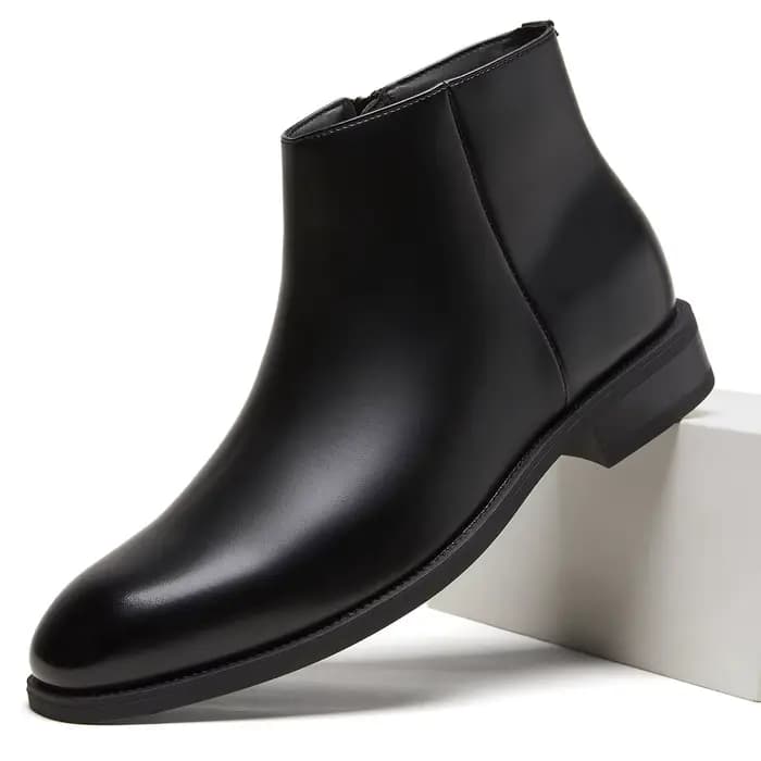 Bottines Chelsea en cuir pour homme, fermeture éclair latérale, antidérapantes, pour affaires, burea