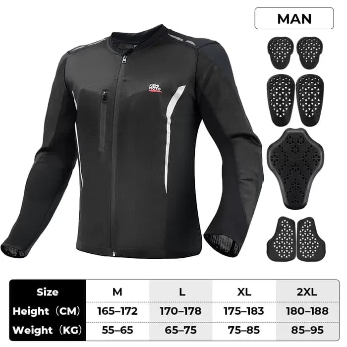 Veste de Moto d'été respirante pour hommes et femmes, avec ensemble de 7 pièces, équipement de prote