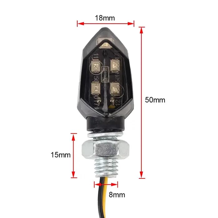 Clignotant LED Super Lumineux pour Moto, Mini Lampe Universelle pour Hurbike, Clignotant Ambre, 2 Pi