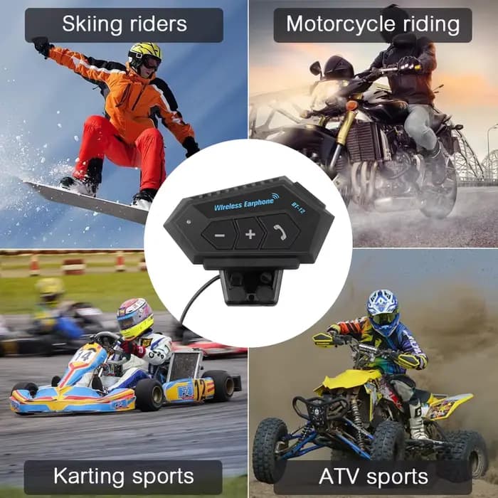 Casque de moto Bluetooth casque casque sans fil moto mains libres stéréo écouteur haut-parleur réduc
