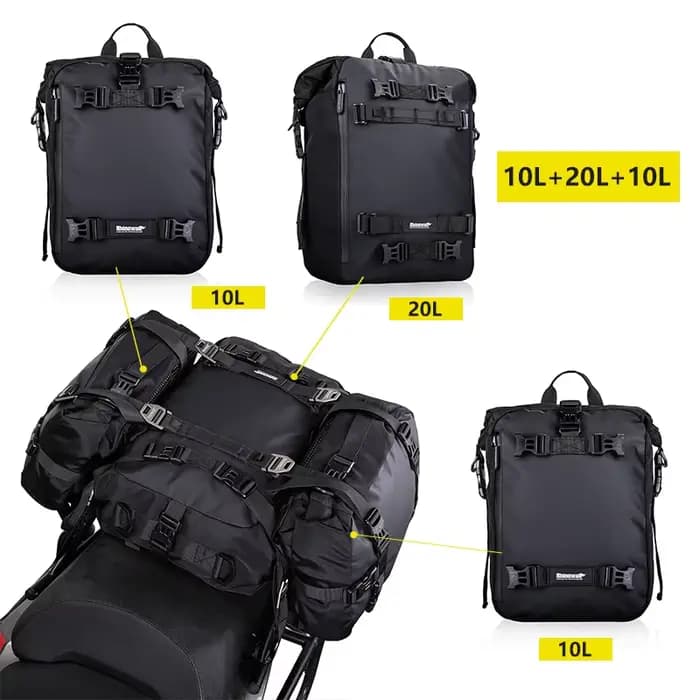 Pack de bagages pour moto, sac de siège arrière multifonction étanche pour Motocross 10L 20L 30L, sa