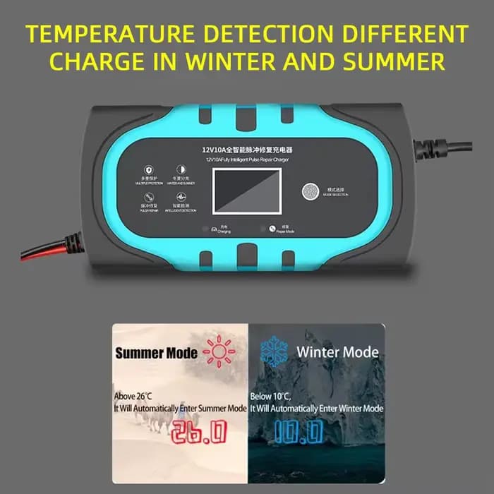 Chargeur de batterie Intelligent pour voiture et moto 12V, Protection Multiple contre la surchauffe