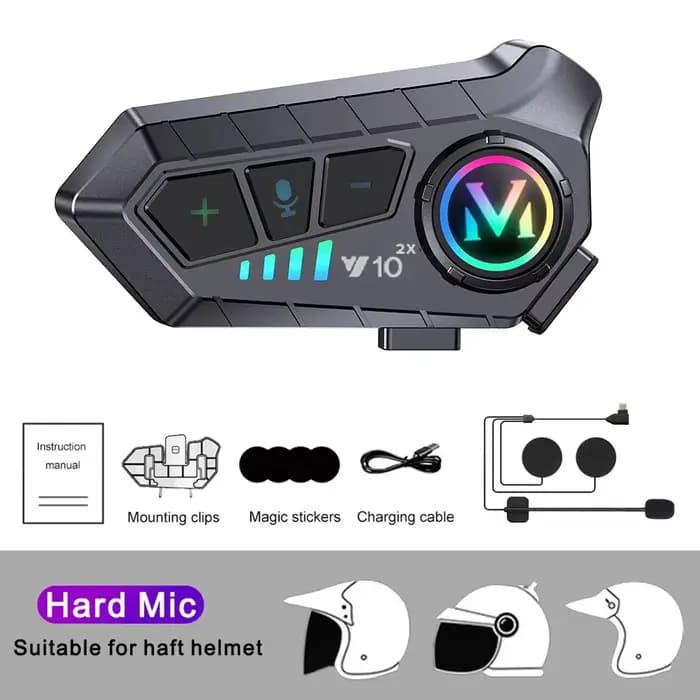 Interphone pour moto, 2000mah, casque, communication sans fil, Interphone, étanche, Bluetooth, appel