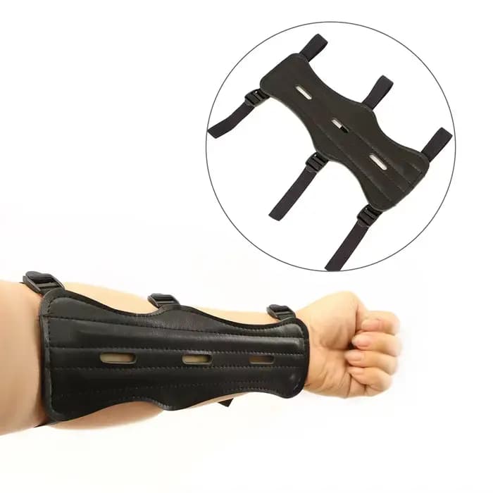 Équipement de tir à l'arc en cuir, Protection des bras, avant-bras, arc réglable en toute sécurité,