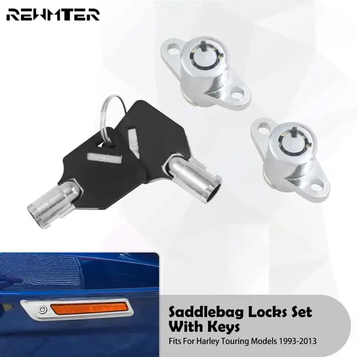 Serrure de sacoche de moto avec jeu de 2 clés, pour Harley Touring Electra Street Glide Road King FL