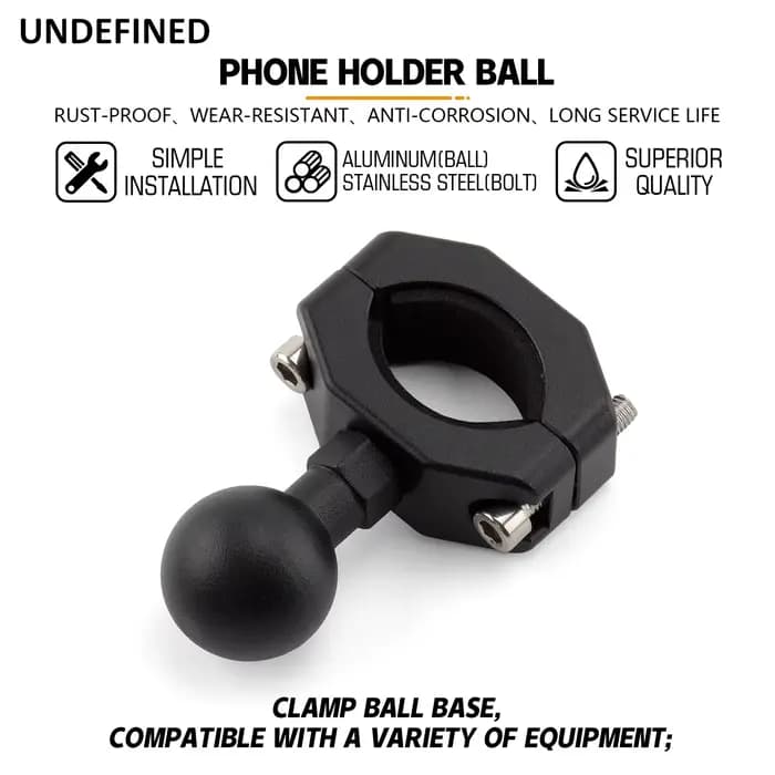 Adaptateur de montage de tête sphérique 1 pouce 25mm, Clip de guidon de moto et de vélo, support de