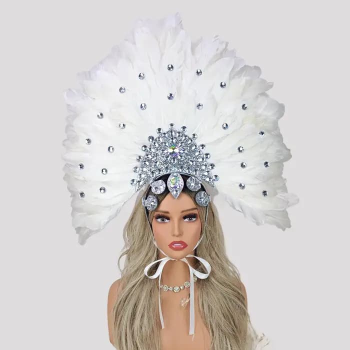 Accessoires de costume pour bal de promo et carnaval, coiffe en plumes artificielles, accessoires po