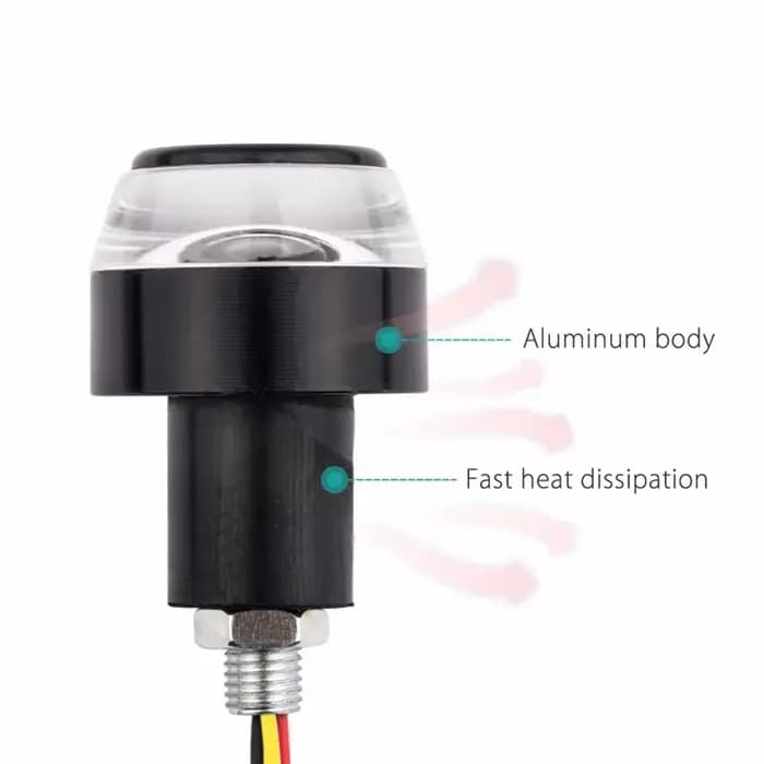 2 pièces 12V moto LED guidon fin clignotant blanc jaune clignotant poignée barre de poignée clignota