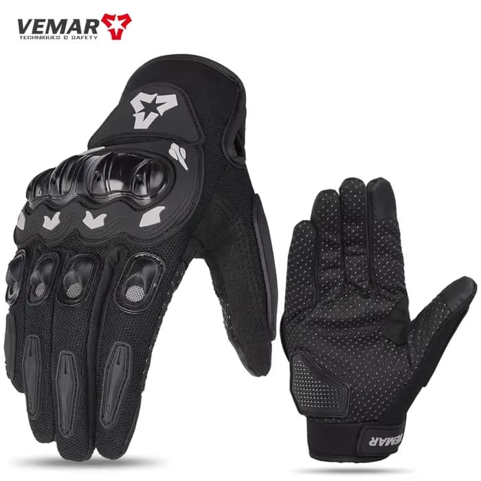 VEMAR été hommes noir doigt complet gants de moto femmes dame rouge moto gants d'équitation écran ta