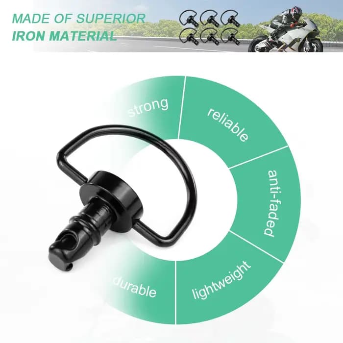 Fixation rapide pour carénage de moto, 14mm, 1/4 D-ring, universelle, pour Honda, Yamaha, Suzuki, Ka