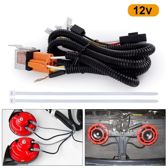 Relais de klaxon universel 12V pour montage sur calandre, klaxon de moto à son puissant, kit de câbl