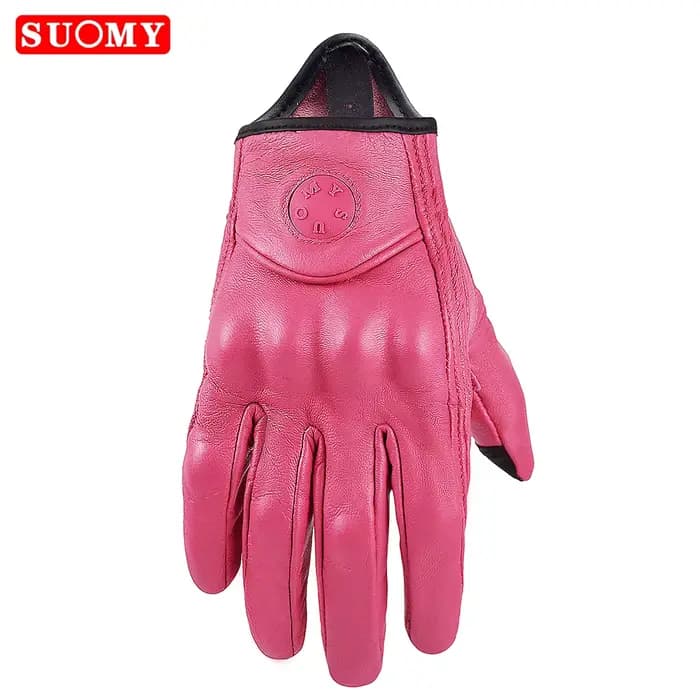 SUOMY rétro cuir femmes Moto gants dame rose vélo électrique Guantes Moto Luvas Da Motocicleta vélo