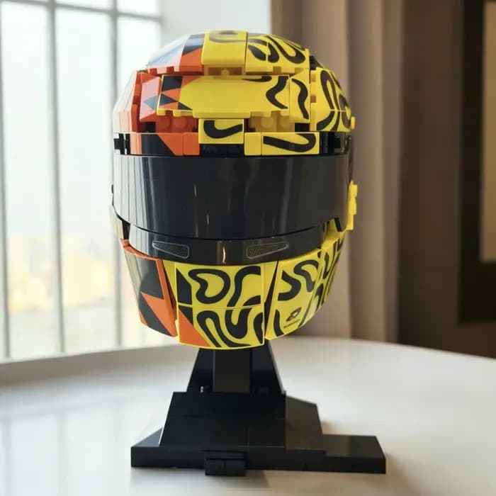 Nouveau 2026 – Modèle de casque de pilote de course Lando Norris jaune, 793 pièces, blocs de constru