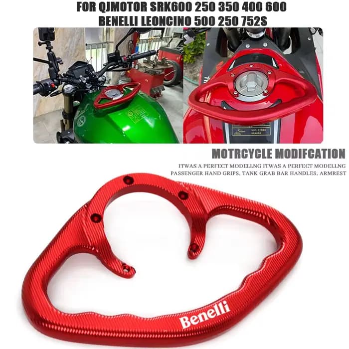 Support d'accoudoir de réservoir de carburant CNC pour moto, poignée de maintien pour passager pour