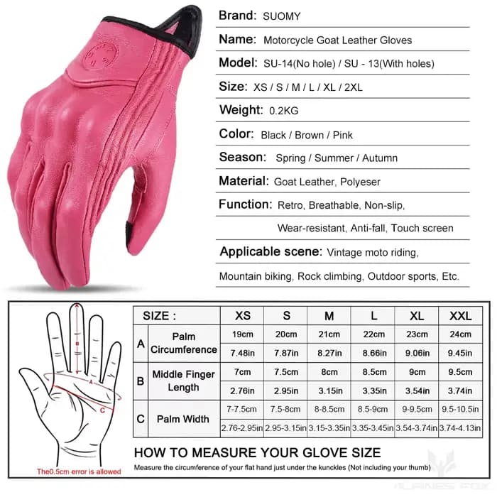 SUOMY rétro cuir femmes Moto gants dame rose vélo électrique Guantes Moto Luvas Da Motocicleta vélo
