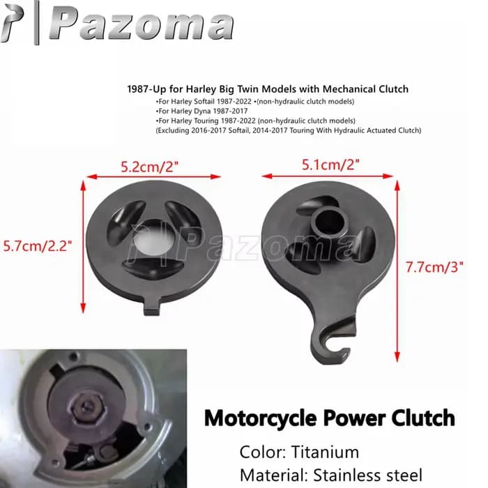 PAZOMA – embrayage électrique de moto en acier inoxydable, pour Harley Dyna Softail Touring, grand m