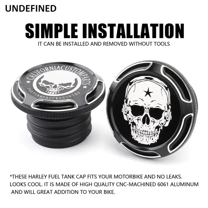 Couvercle de bouchon de réservoir de carburant de crâne de moto ventilé pour Harley Dyna FXD Softail