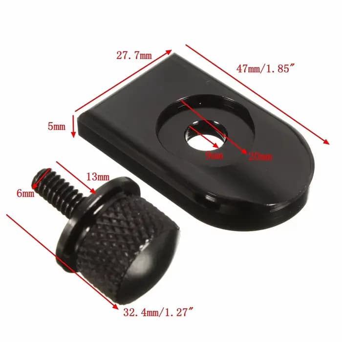 Kit de couverture de bouton de siège arrière de moto, 2,2, vis, écrou, languette, coussin d'espaceme