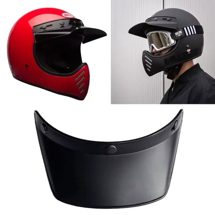 Visière de casque universelle à 3 clips, visage ouvert, toutes sortes de casques