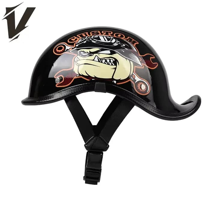 Casque de moto rétro personnalité demi-casque vélo électrique casque de sécurité adapté à toutes les