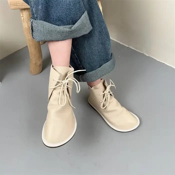 Birkuir bottines pour chaussures plates unisexes hommes et femmes bottes courtes à lacets en cuir vé