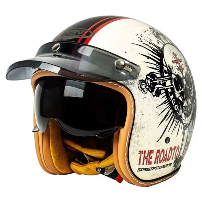 Hommes femmes Jet casque De Moto DOT approuvé casque ouvert Capacete De Moto matériau ABS Moto casqu