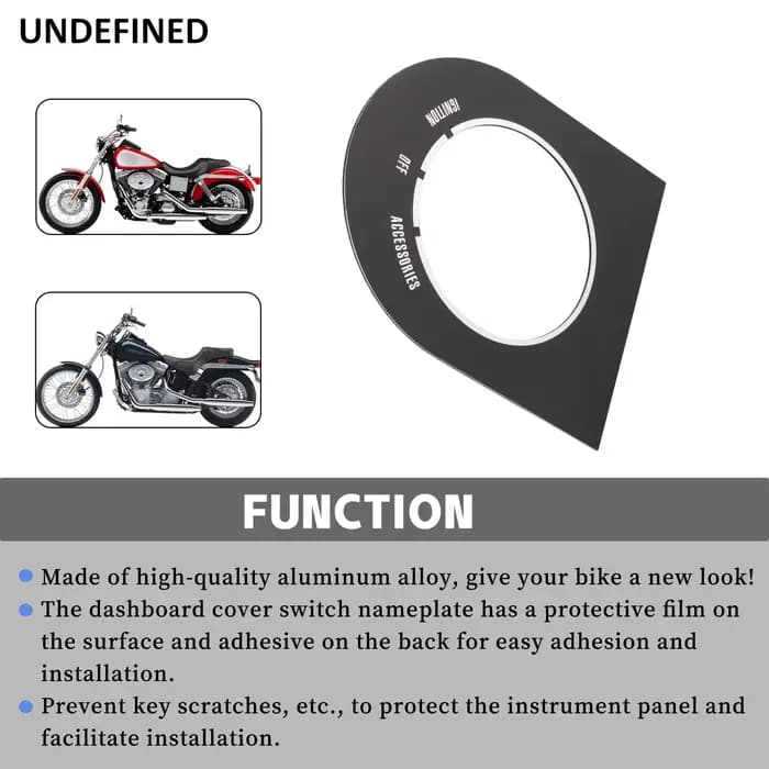 Plaque signalétique de commutateur de couverture de tableau de bord de moto, convient pour Harley So