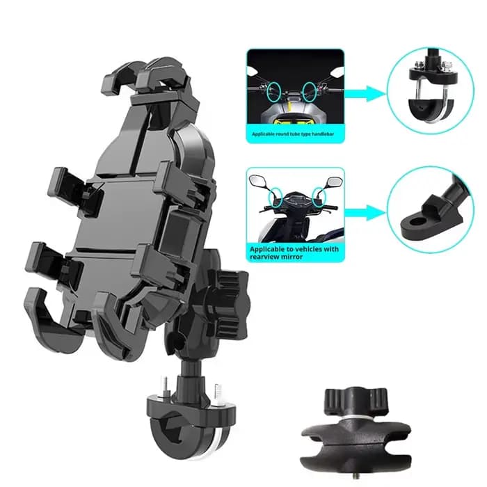 Support de téléphone pour moto et vélo, avec amortisseur, pour guidon de vélo, support de rétroviseu
