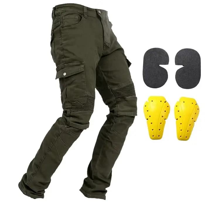 Pantalon de moto pour homme, jean de motocross, pantalon de protection avec 4 protections de genoux