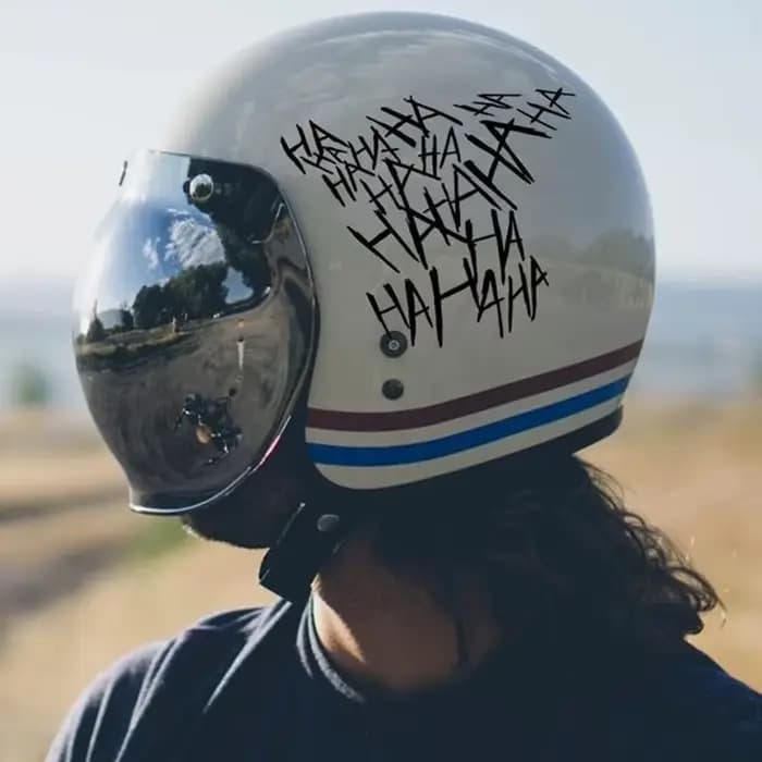 HAHAHA-Autocollants de moto imperméables, autocollants créatifs drôles, décor de casque de motocross