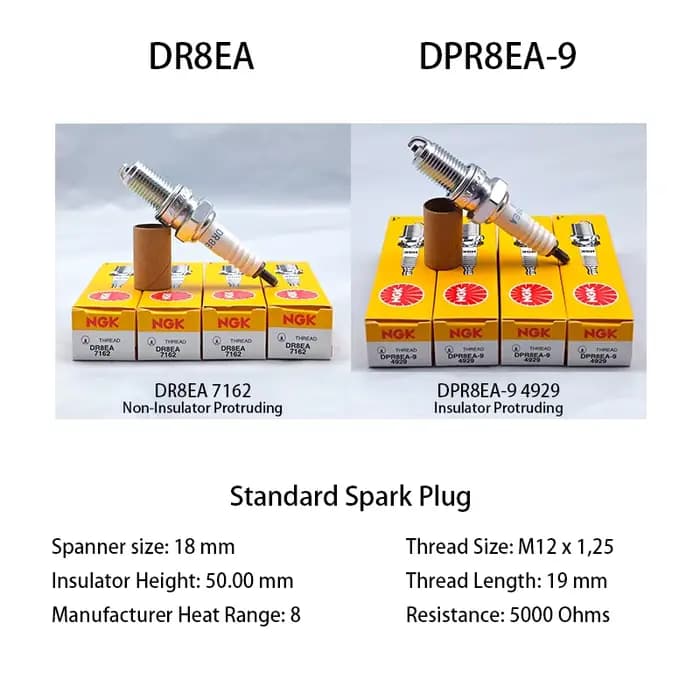 4pcs Original Moto NGK Bougie D'allumage DR8EA DPR8EA-9 Moto Bougie D'allumage