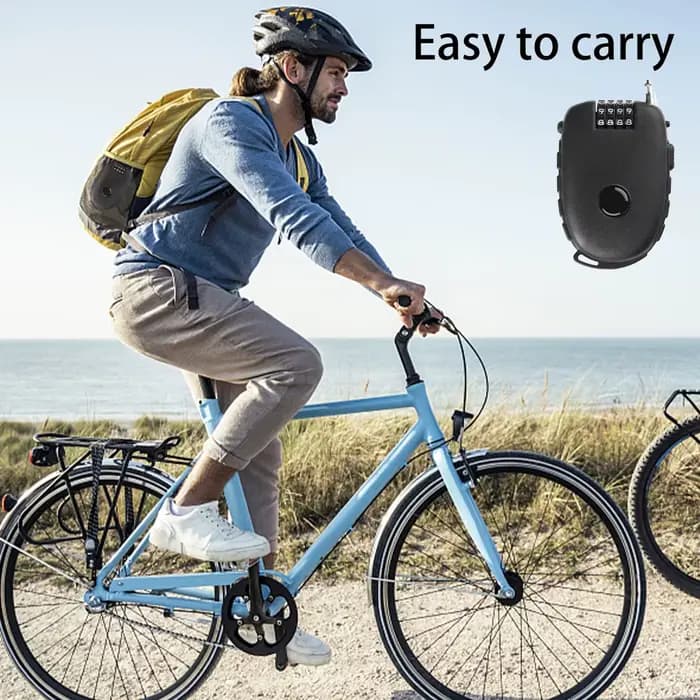 Serrure de casque de moto, Mini mot de passe, antivol, câble de casque de moto, serrure à combinaiso