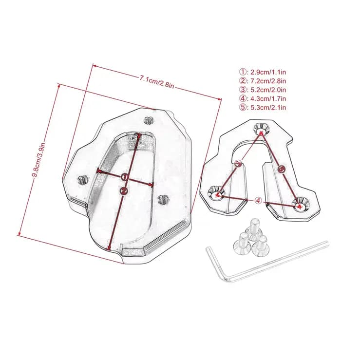 Extension de béquille CNC pour moto, plaque de Support latérale pour HONDA Goldwing 1800 GL 1800 F6B