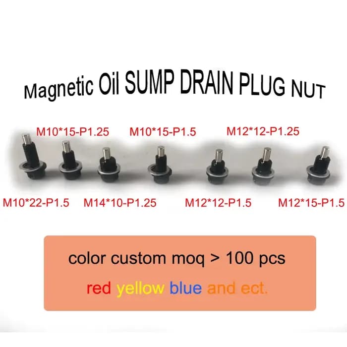 Boulon de vidange d'huile magnétique en aluminium, écrou de vidange de puisard, M8, M10, M12, M14, M