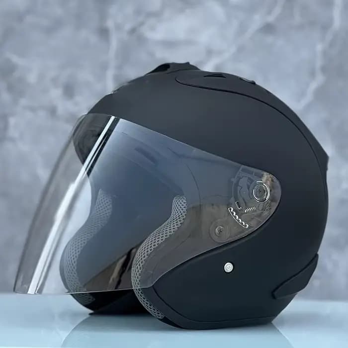 Ram4 noir mat demi-Casque saison d'été course Casque ouvert hommes et femmes Casque de moto de sécur