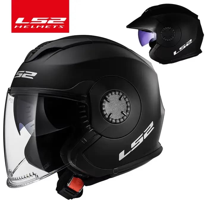 Casque de moto ouvert LS2 Verso Vintage, LS2 OF570, casque rétro 3/4 pour scooter, style locomotive