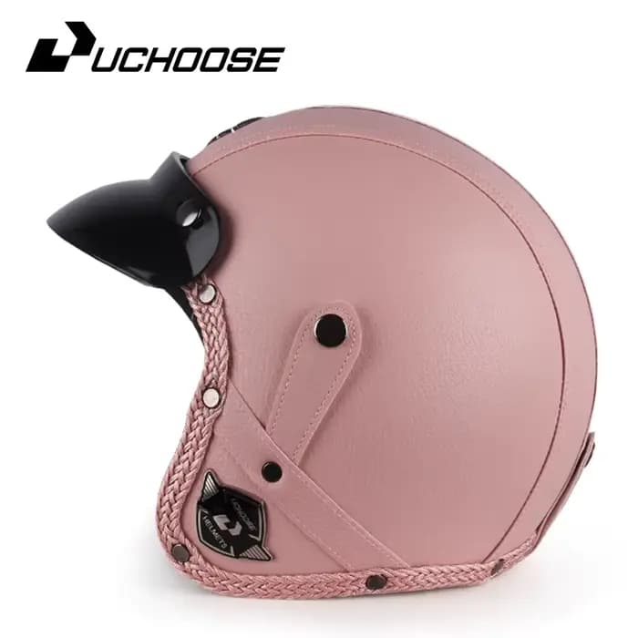 Nouveau casque de moto 2025, best-seller, certifié 3C, en cuir, style rétro classique, casque 3/4 po