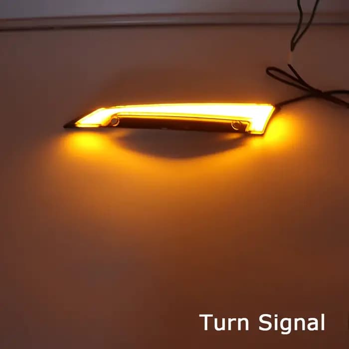 Lampes décoratives de pare-brise de traceur chromé/noir de moto, feux de jour et clignotants pour Ha
