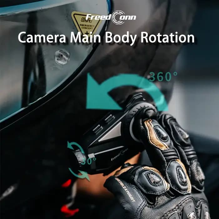 Freedconn R3 Pro casque de moto casque groupe interphone Dash Cam moteur Auto DVR WiFi App 1440P 8 c