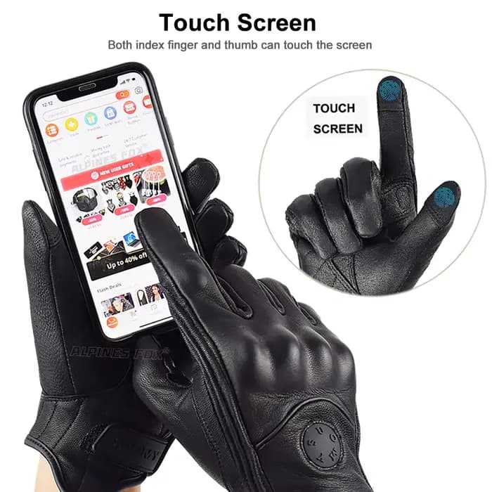 SUOMY rétro cuir Moto gants hommes femmes Vinage peau de chèvre Motocross gant doigt complet Moto Vi